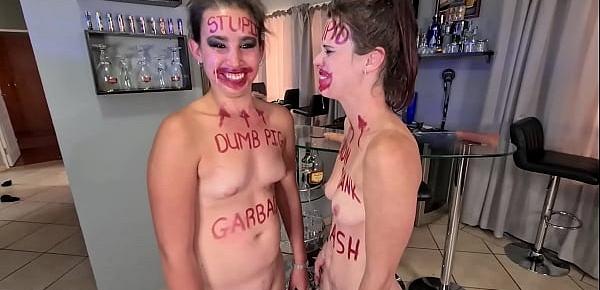  Two stupid whores doing stupid things | self humiliation and humiliating each other